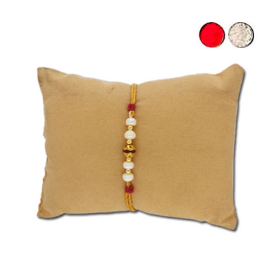 "Affection Pearl Rakhi - JPJUN-23-059 (Single Rakhi) - Click here to View more details about this Product